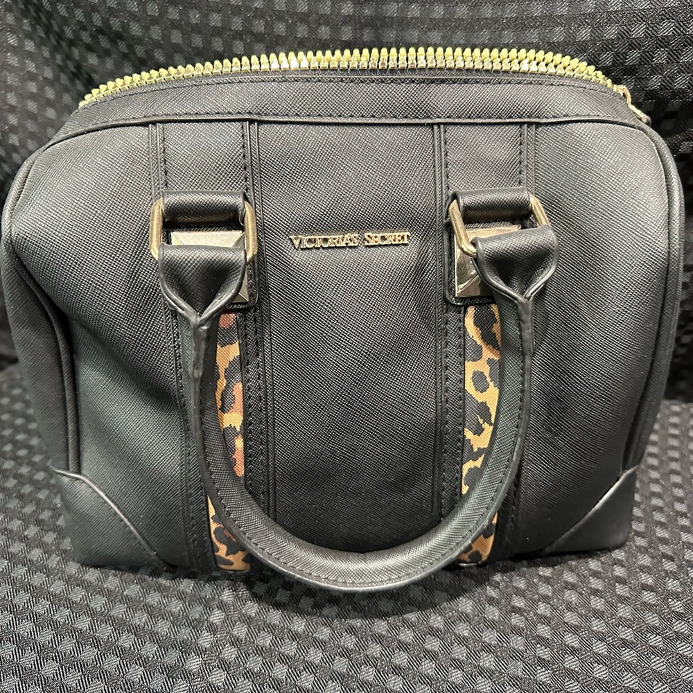 Victoria's Secret Black and Leopard Print Bag